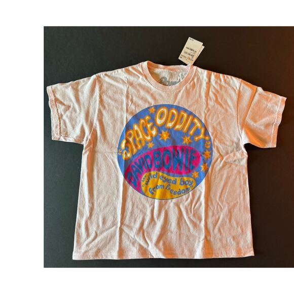NWT Nordstrom David Bowie Space Oddity Pink Baby Tee - Picture 1 of 5
